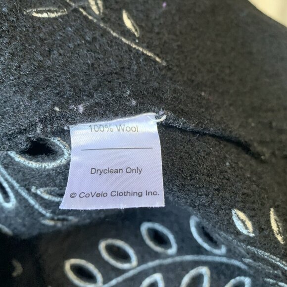 CoVelo Laser Cut Leaf Felted Boiled Wool Jacket Blazer Size Small Quiet Luxury - Picture 5 of 7